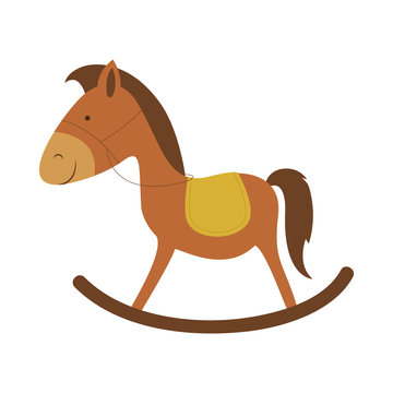 wooden horse toy icon image vector illustration design 