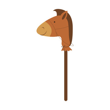 stick horse toy icon image vector illustration design 
