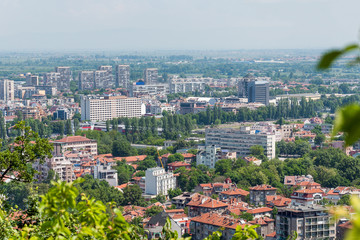 Fototapeta na wymiar Aerial view of residential district in Plovdiv, Bulgaria