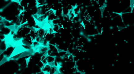 Modern technology triangle neurone design for internet communication and connection world, lines, points, mesh, web, very high resolution