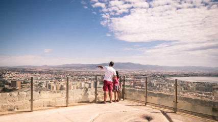 Fototapeta na wymiar View of Cagliari from San Pancrazio tower, Italy.