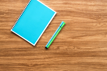 Top View on a Wooden Background with Copy space for text or Imag