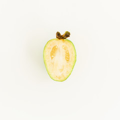 feijoa on white background. still life.