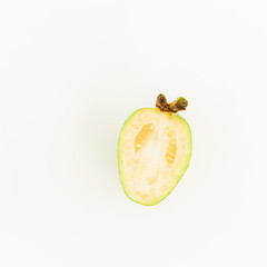 feijoa on white background. still life.