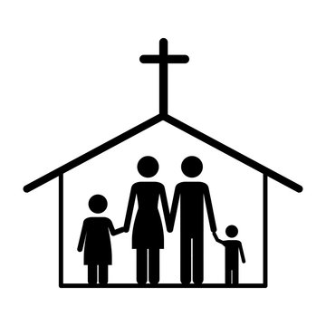 catholic family icon image vector illustration design 