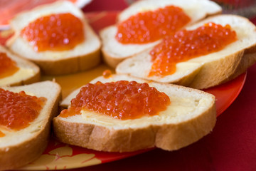 Naklejka na ściany i meble Caviar Sandwiches