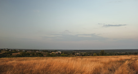 Fototapeta premium view from the mountain after the sun summer day sunset