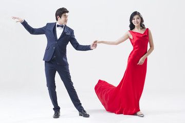 Elegant young couple dancing