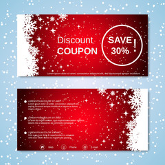 Christmas and New Year discount coupon vector template