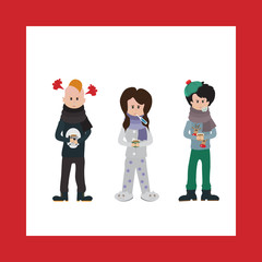 Children with symptoms of influenza. Medical concept.