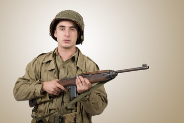 portrait of young American soldier, ww2