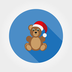 Teddy bear in a cap of Santa Claus