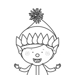 contour with half body gnome boy vector illustration