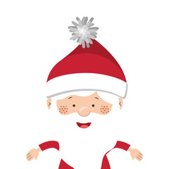 full color santa claus half body vector illustration