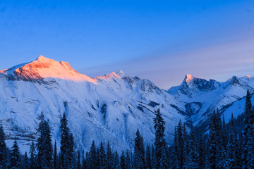 Canadian Rockies Sunset Panorama