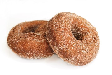Fototapeta na wymiar Apple cider donuts isolated on white