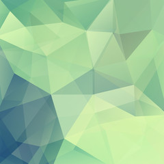 Obraz premium Abstract mosaic background. Triangle geometric background. Design elements. Vector illustration. Green color.