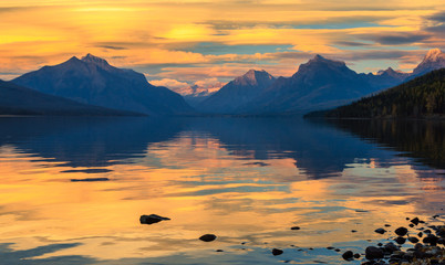 Golden Glacier Sunset