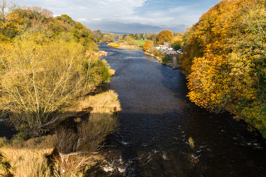 River Wye in Autumn at Hay on Wye