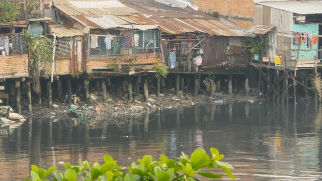 Slum on the river. Saigon. Vietnam. 3 View.