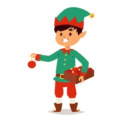 Santa Claus kid cartoon elf helper