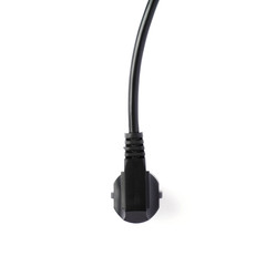 Black electric computer cable isolated over white background