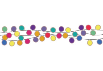 colorful extension cord lights christmas bulb sphere vector illustration