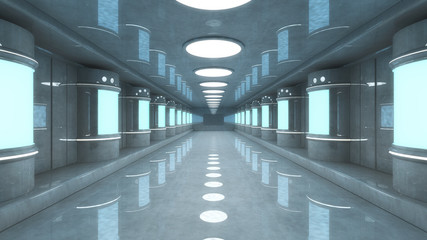 Futuristic hall alien spaceship © Miguel Aguirre