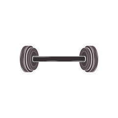black silhouette dumbbell for training in gym vector illustration