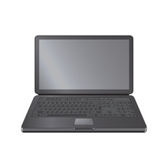 Realistic laptop computer notebook in isolated on a white background.