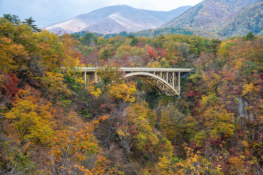 Naruko gorge in autumn season, Miyagi, Japan