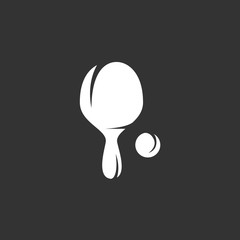 Ping Pong logo on black background. Vector icon