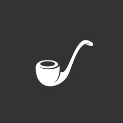 Tobacco pipes logo on black background. Smoking vector icon