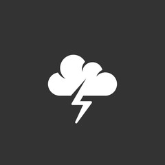 Storm logo on black background. Weather vector icon