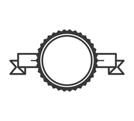 silhouette label with circular border vector illustration