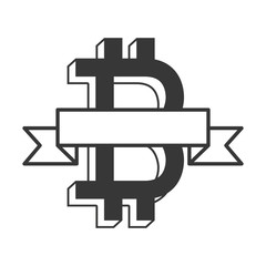 black silhouette label with currency symbol baht Thailand vector illustration