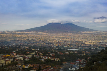 beautiful scenic of volcano vesuvius southern of italy