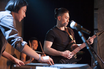 Musical band performing on stage