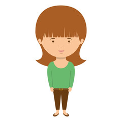 woman with t-shirt and pants vector illustration