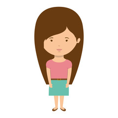 teenager with long hair and skirt vector illustration vector illustration