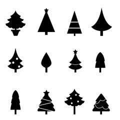 Obraz premium christmas tree silhouettes