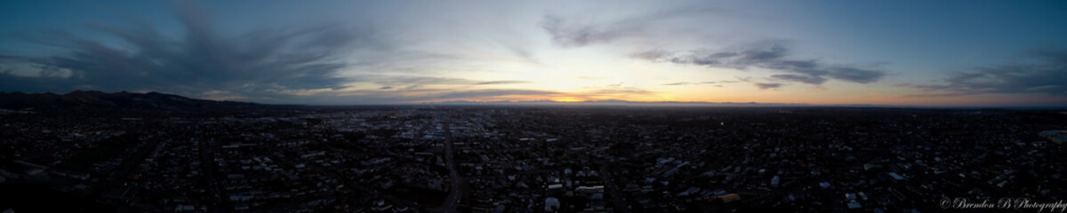 Fototapeta na wymiar Aerial sunset