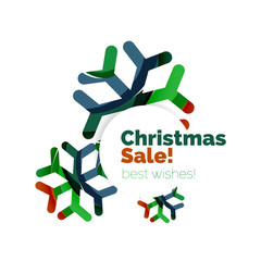Christmas sale, vector greeting card or banner