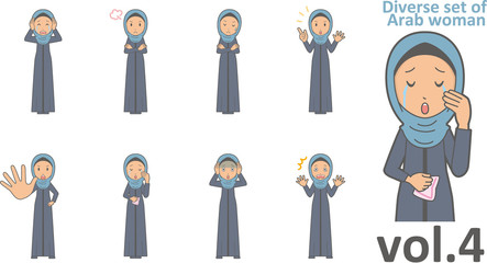Diverse set of arab women , EPS10 vector format vol.4