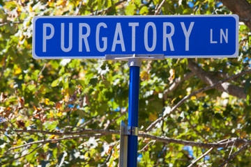 Purgatory street sign