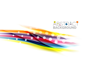 Color wavy lines with light shiny effects. Abstract background template