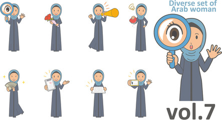 Diverse set of arab women , EPS10 vector format vol.7