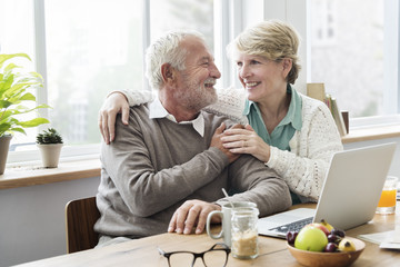 Senior Adult Using Laptop Notebook Concept