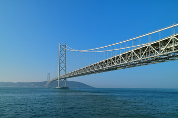 兵庫 舞子公園から見る明石海峡大橋