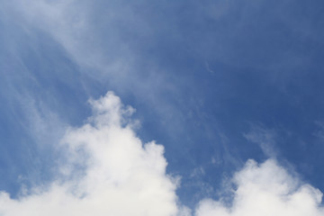 Cloud on blue sky in the daytime.